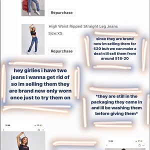 SHEIN High Waist Ripper Straight Leg Jeans